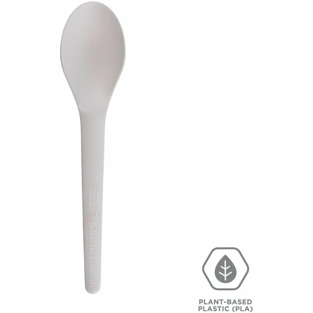 Eco-Products 6in Plantware High-heat Spoons - 1 Piece(s) - 20/Carton - Spoon - 1 x Spoon - Disposable - Pearl White