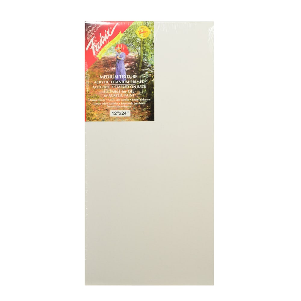 Fredrix Red Label Stretched Cotton Canvases, 12in x 24in x 11/16in, Pack Of 2