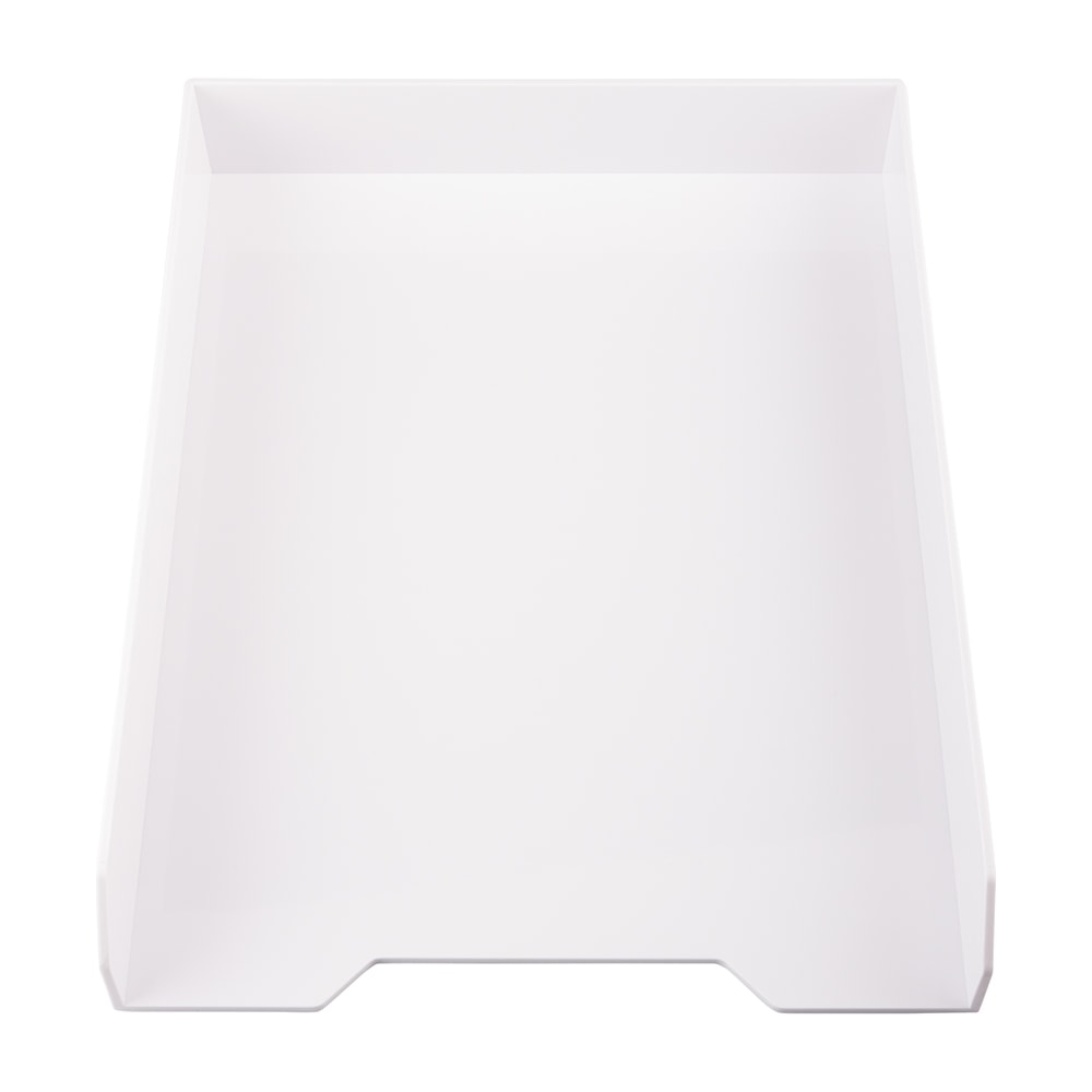 JAM Paper Stackable Paper Trays, 2inH x 9-3/4inW x 12-1/2inD, White, Pack Of 2 Trays