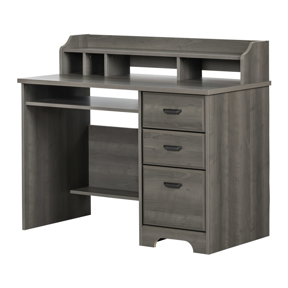 South Shore Versa 45inW Computer Desk With Hutch, Gray Maple