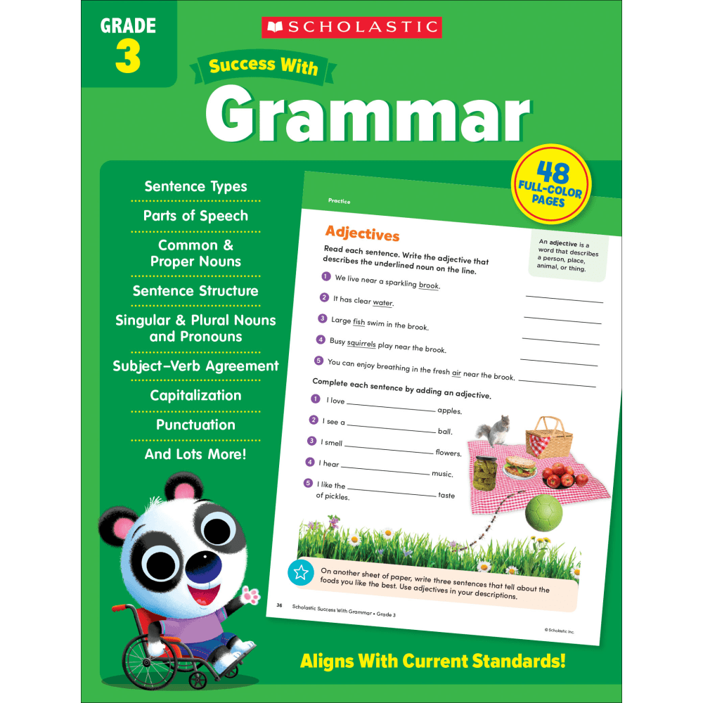 Scholastic Success With Grammar Workbook, Grade 3