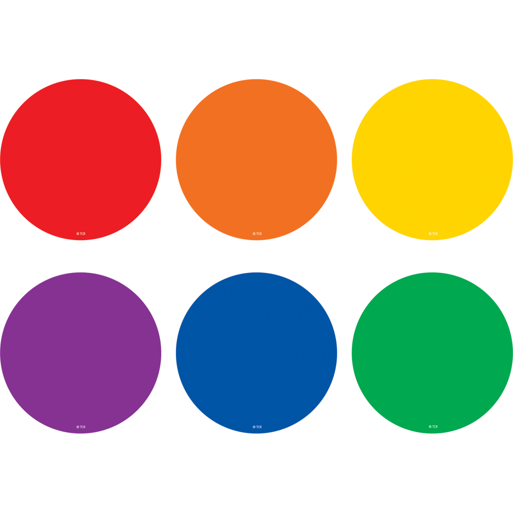 Teacher Created Resources Spot On Colorful Circles Carpet Markers, 4in x 4in, Pack Of 12 Markers