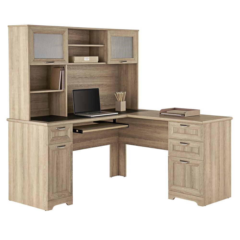 Realspace Magellan 59inW L-Shape Corner Desk, Blonde Ash