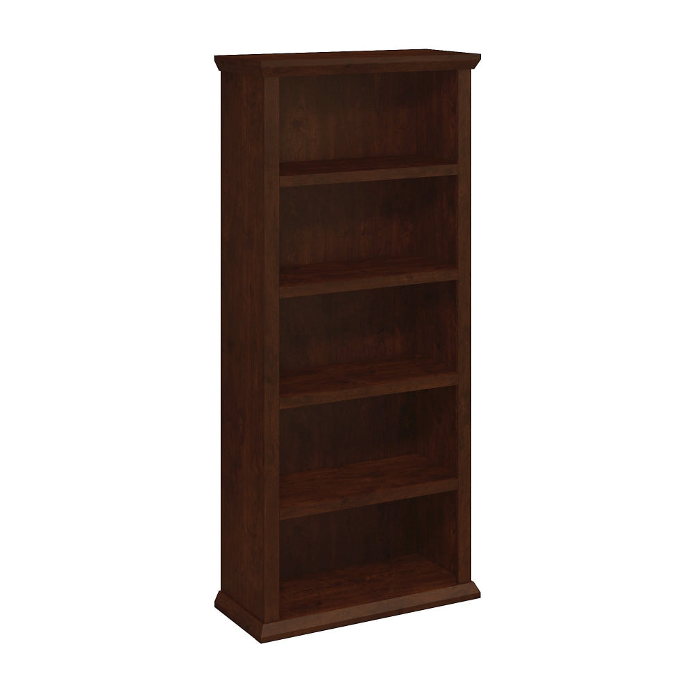 Bush Business Furniture Yorktown 67inH 5-Shelf Bookcase, Antique Cherry, Standard Delivery