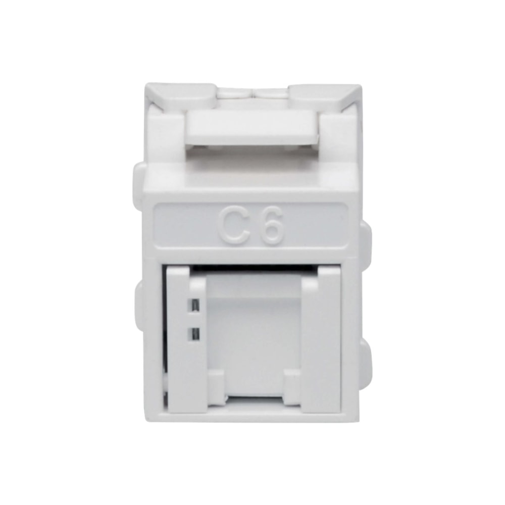 Eaton Tripp Lite Series Cat6/Cat5e Toolless Keystone Jack RJ45 Shuttered, Dust Cap PoE/PoE+ Compliant, White, TAA - Modular insert - CAT 5/5e/6 - RJ-45 - white - government GSA - TAA Compliant