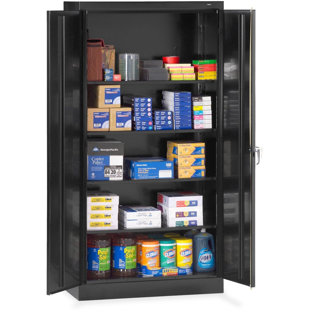 Tennsco Standard Storage Cabinet, 4 Adjustable Shelves, Black