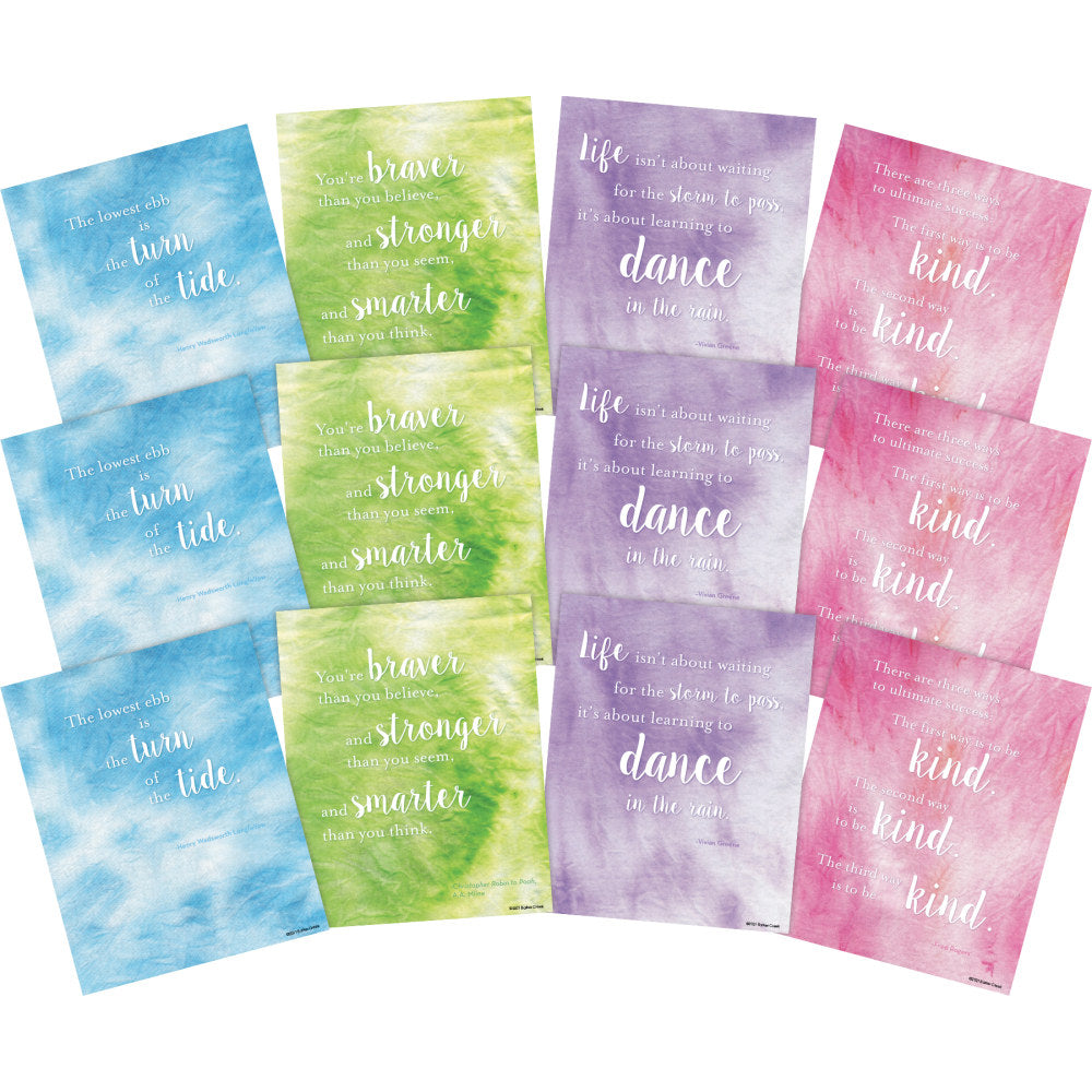 Barker Creek Art Prints, 8in x 10in, Dancing In The Rain Tie-Dye And Ombre Collection, Pre-K To College, Set Of 12 Prints