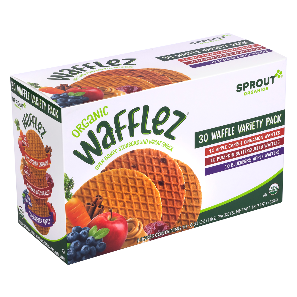 Sprout Wafflez Variety Pack, Box Of 30 Wafflez