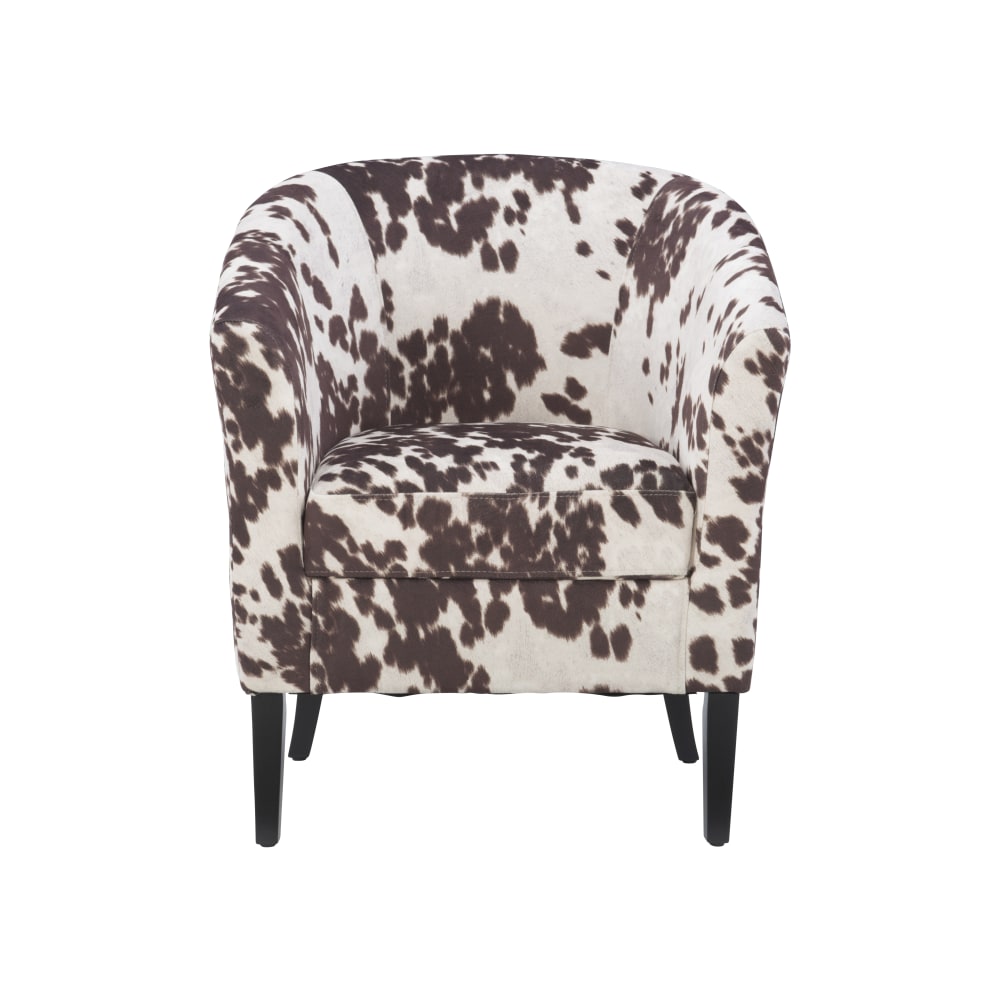 Linon Cullman Microfiber Club Chair, Brown Cow