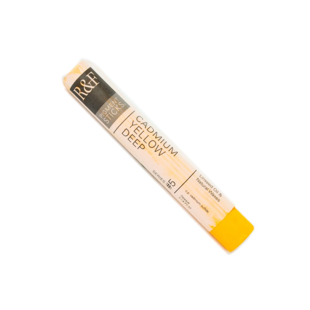 R & F Handmade Paints Pigment Sticks, 38 mL, Cadmium Yellow Deep