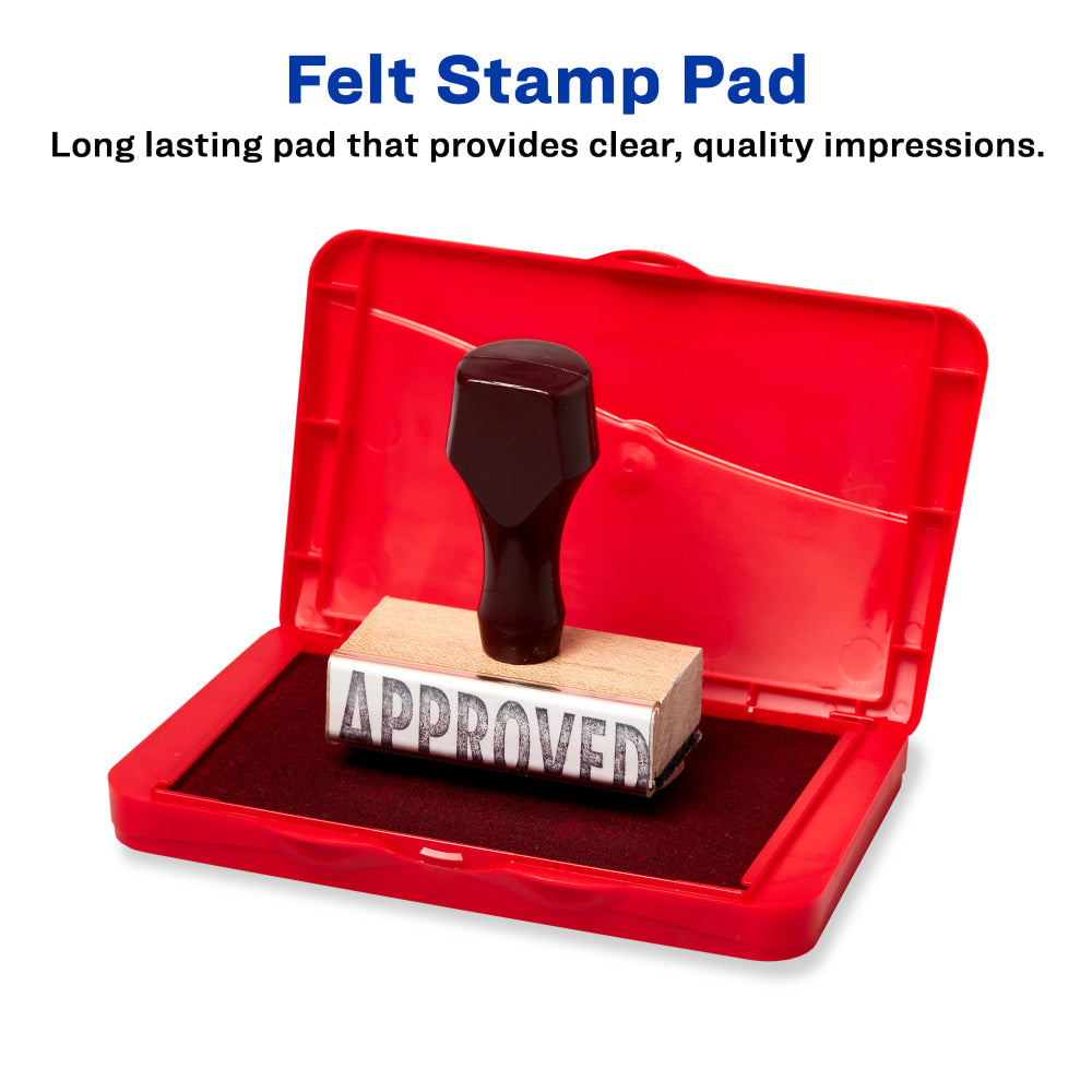 Avery Carters Felt Stamp Pad, 2.75in x 4.27in, Red