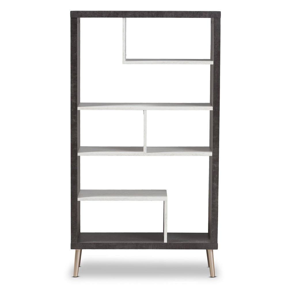 Baxton Studio Eli Display Shelf, Dark Brown/Light Gray