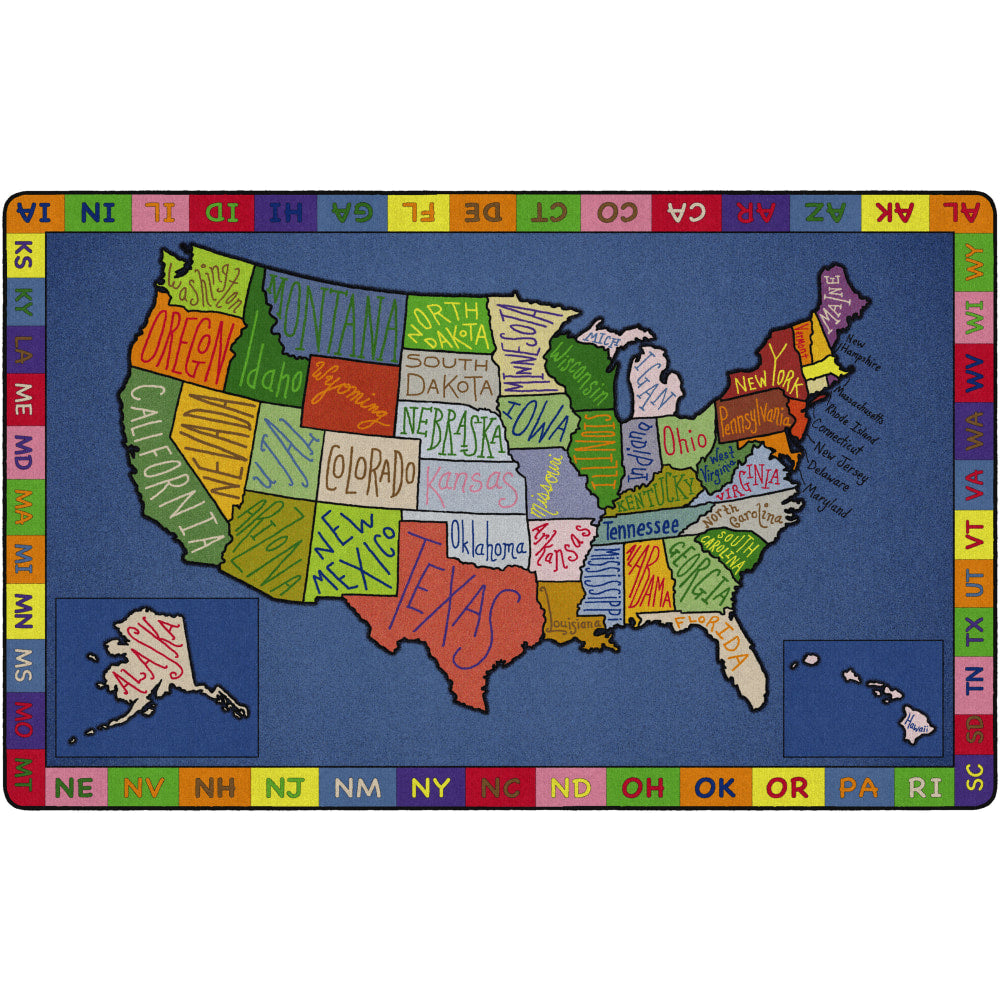 Flagship Carpets My America Doodle Map Rug, 7ft6inH x 12ftW