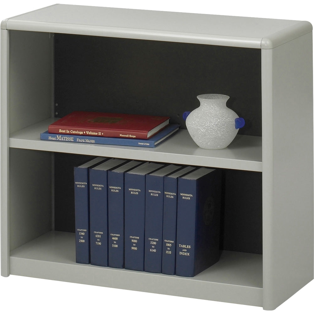 Safco Value Mate Steel Modular Shelving Bookcase, 2 Shelves, 28inH x 31-3/4inW x 13-1/2inD, Gray