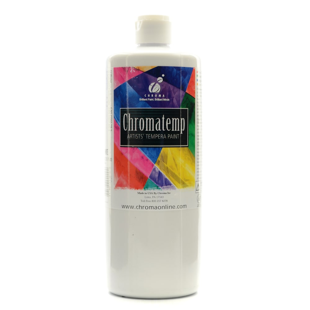 Chroma ChromaTemp Artists Tempera Paint, 32 Oz, White