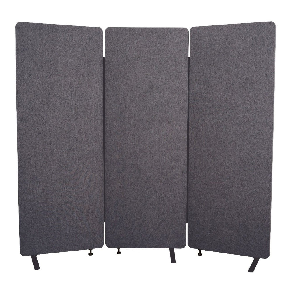 Luxor RECLAIM Acoustic Privacy Panel Room Dividers, 66inH x 24inW, Slate Gray, Pack Of 3 Room Dividers