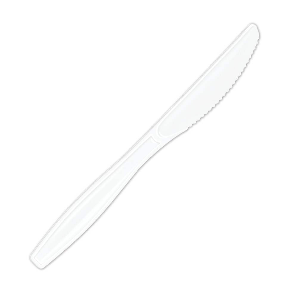 Highmark Plastic Utensils, Medium-Size Knives, White, Box Of 1,000 Knives