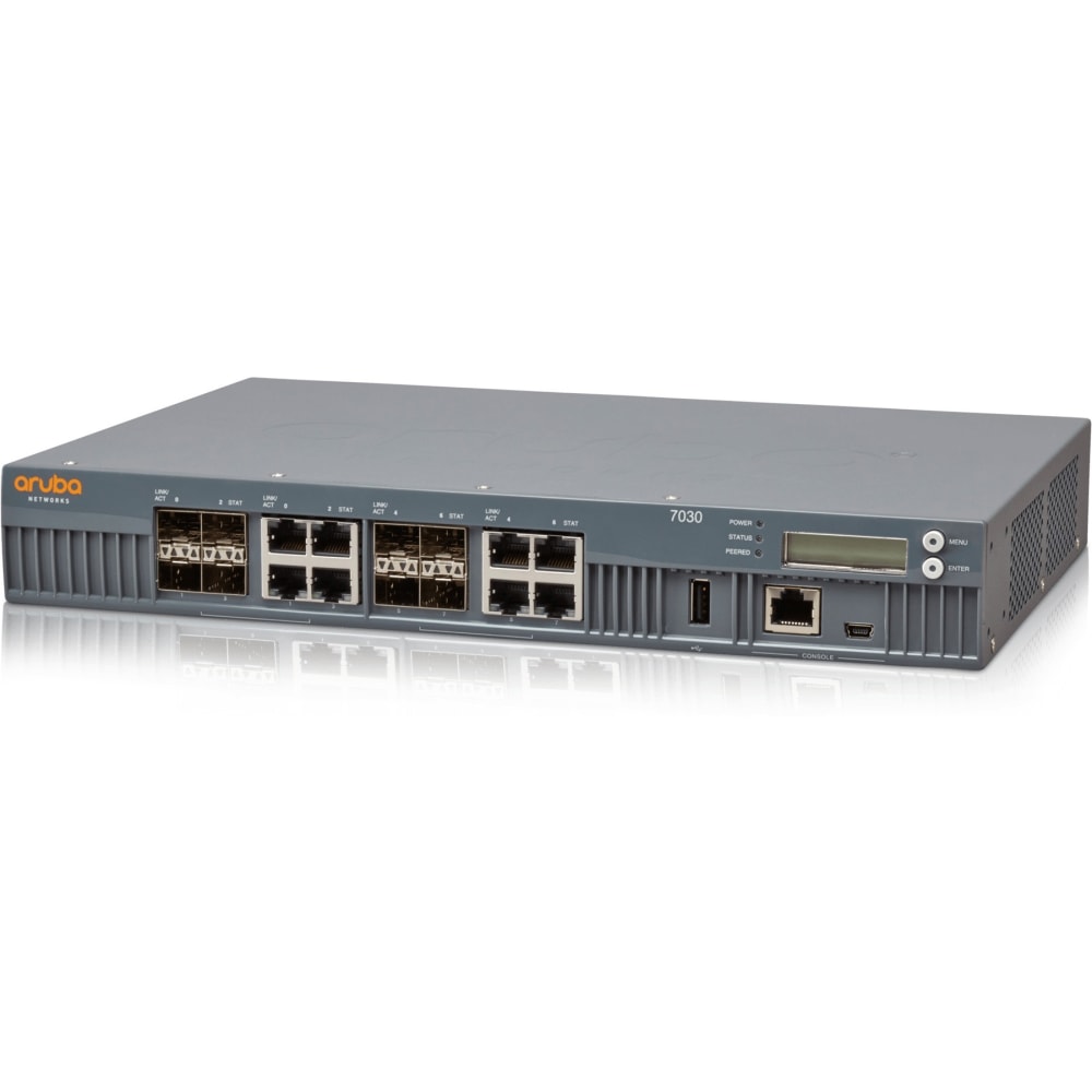 HPE 7030 Wireless LAN Controller - 8 x Network (RJ-45) - Gigabit Ethernet - 55 W - Rack-mountable