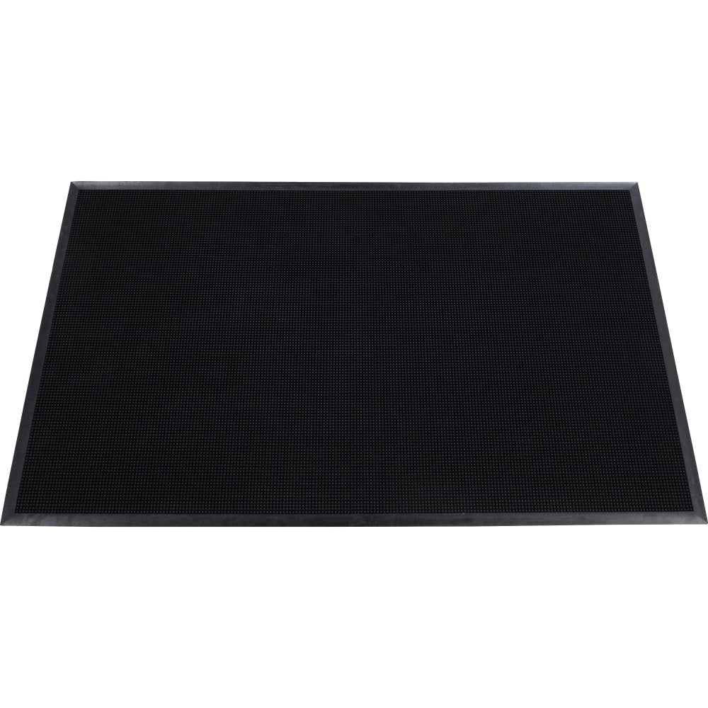 Genuine Joe Brush Tip Scraper Mat - Indoor, Outdoor - 60in Length x 36in Width x 0.40in Thickness - Rectangle - Rubber - Black