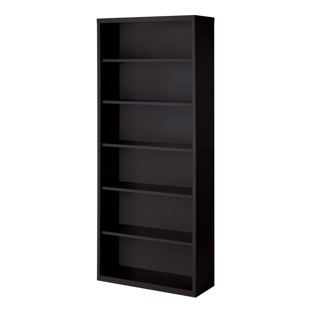 Hirsh 82inH 6-Shelf Metal Bookcase, Black