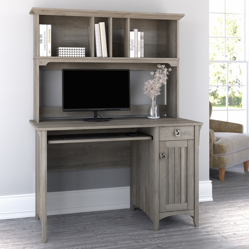 Bush Furniture Salinas 48inW Computer Desk With Hutch, Driftwood Gray, Standard Delivery