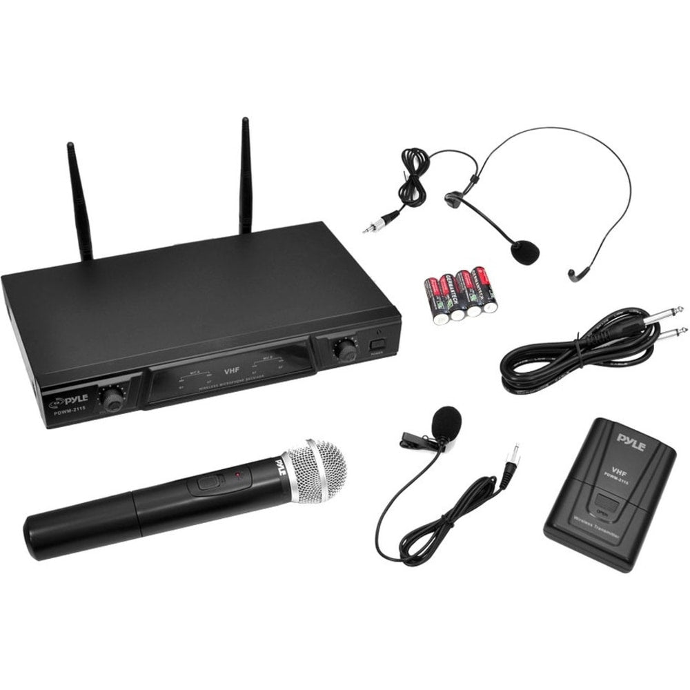 PylePro PDWM2115 Wireless Microphone System - 170 MHz to 260 MHz Operating Frequency - 50 Hz to 15 kHz Frequency Response - 164.04 ft Operating Range