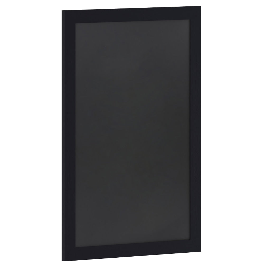 Flash Furniture Canterbury Wall-Mounted Magnetic Chalkboard Sign With Eraser, Porcelain Steel, 36inH x 24inW x 3/4inD, Black Frame