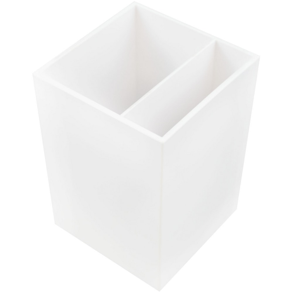 JAM Paper Pen Holder, 3-7/8inH x 2-3/4inW x 2-3/4inD, White