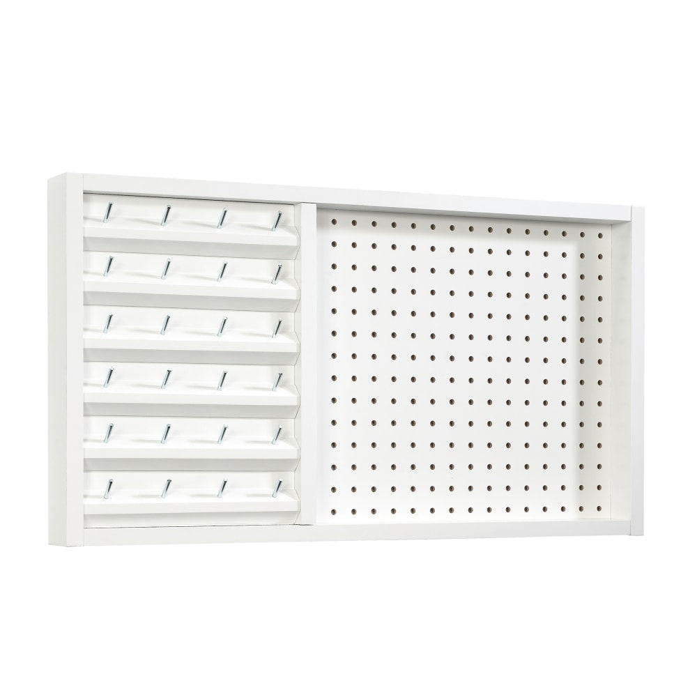 Sauder Craft Pro Wall Mount Peg Board With Thread Storage, 15-1/4inH x 28inW, White