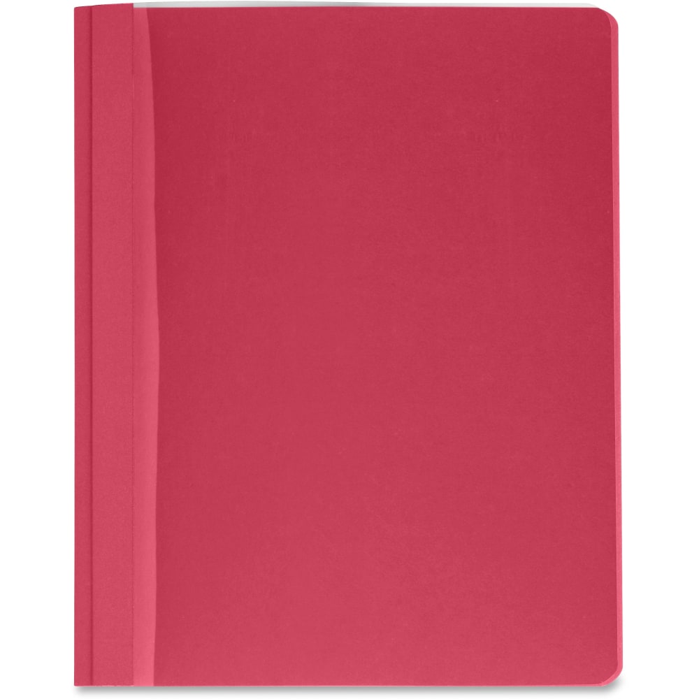 Business Source Letter Report Cover - 8 1/2in x 11in - 100 Sheet Capacity - 3 x Prong Fastener(s) - Red - 25 / Box