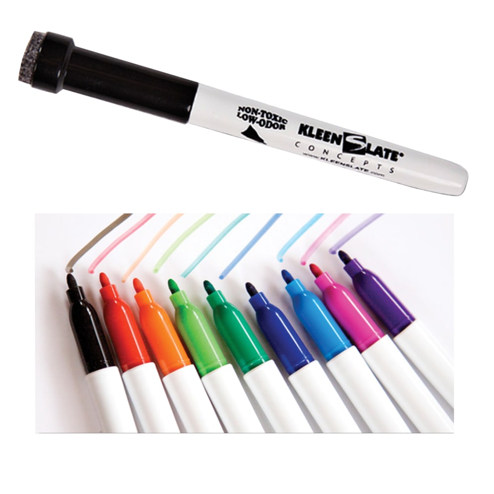 KleenSlate Assorted Small Dry Erase Markers with Erasers