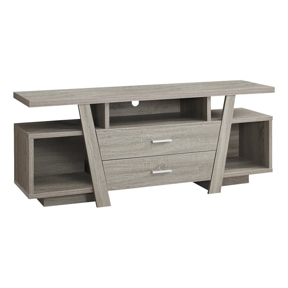 Monarch Specialties Madison TV Stand, 23-3/4inH x 60inW x 15-1/2inD, Dark Taupe