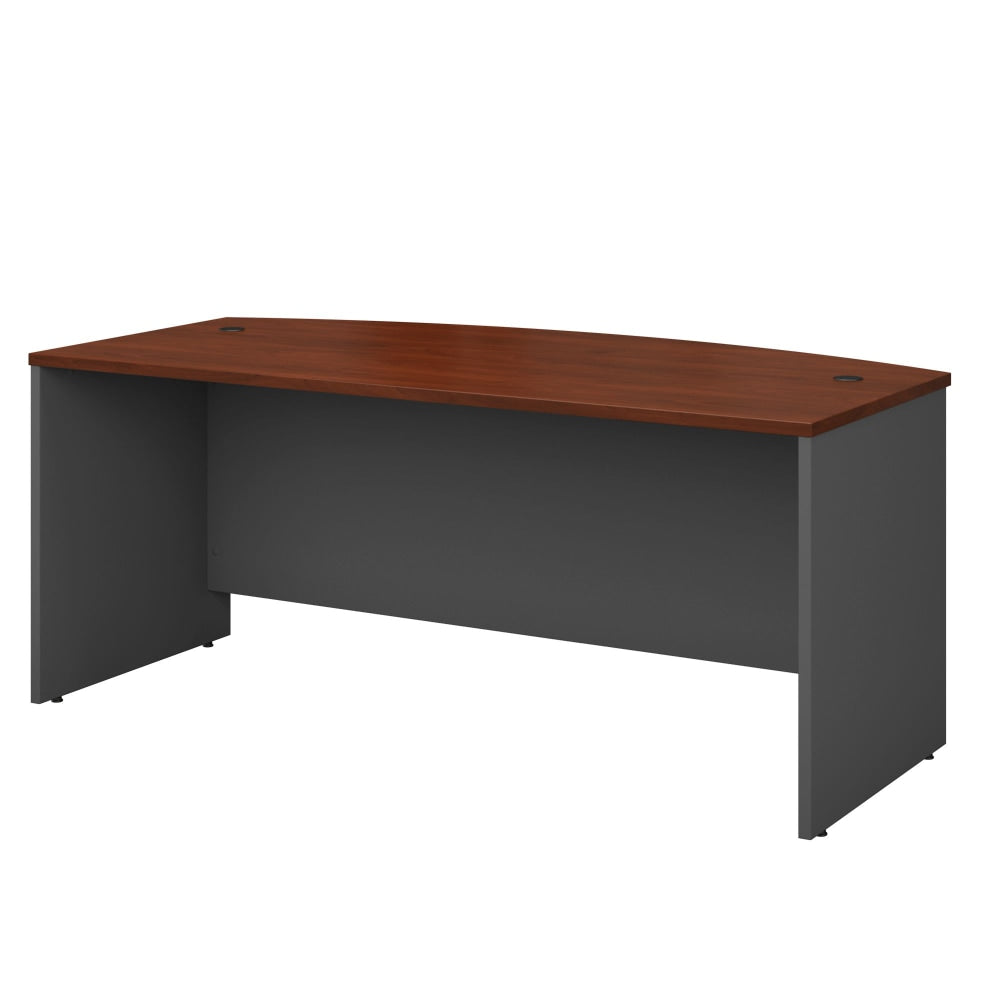 Bush Business Furniture Components Bow Front Desk, 72inW x 36inD, Hansen Cherry/Graphite Gray, Standard Delivery