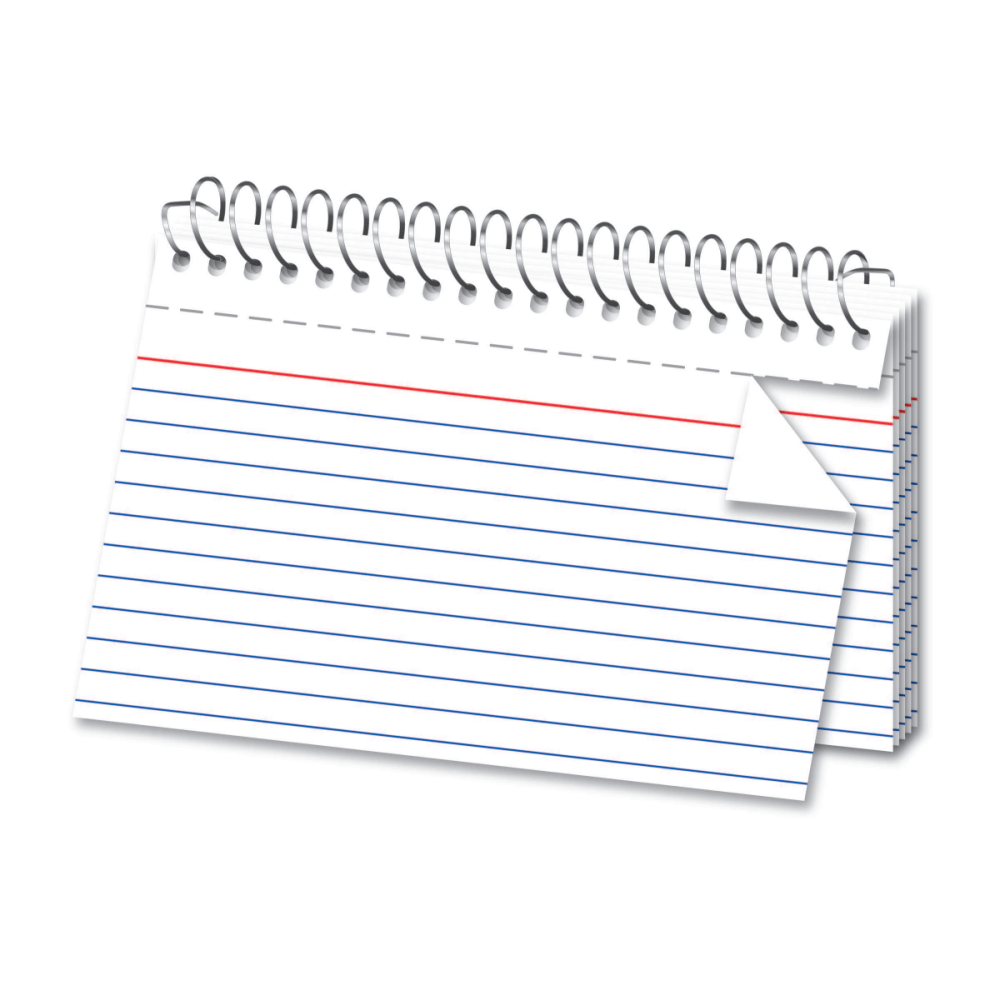 OfficeMax Spiral Ruled Index Cards, 4in x 6in, White, Box Of 50