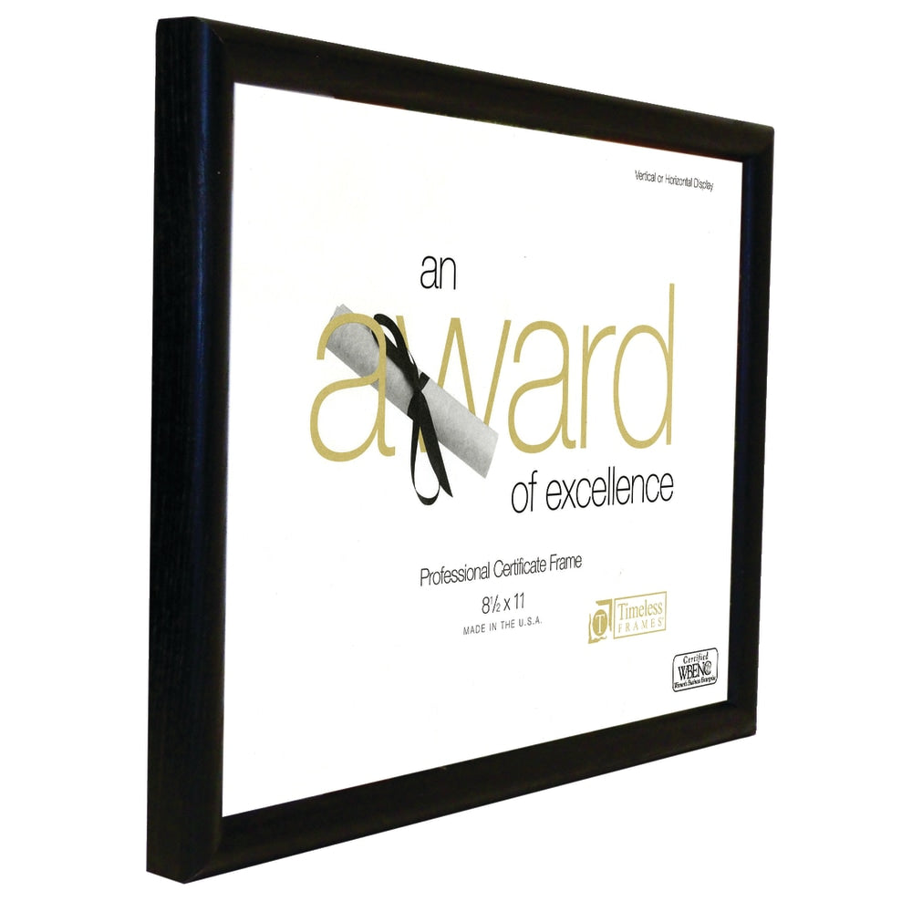 Timeless Frames Rounded Ash Award Frame, 8 1/2in x 11in, Black