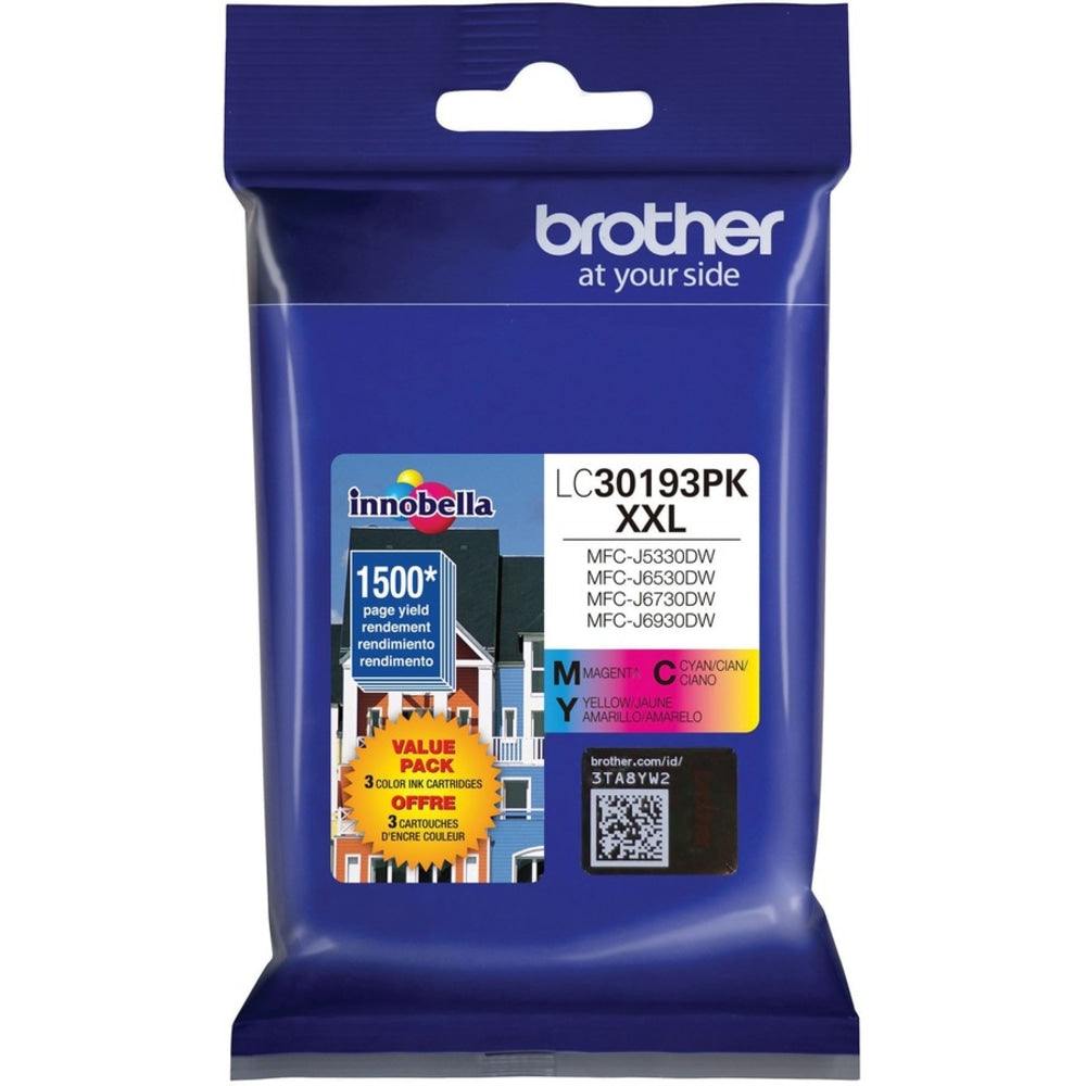 Brother LC30193PK Original Ink Cartridge - Cyan, Magenta, Yellow - Inkjet - Super High Yield - 1500 Pages Cyan, 1500 Pages Magenta, 1500 Pages Yellow - 3 / Pack