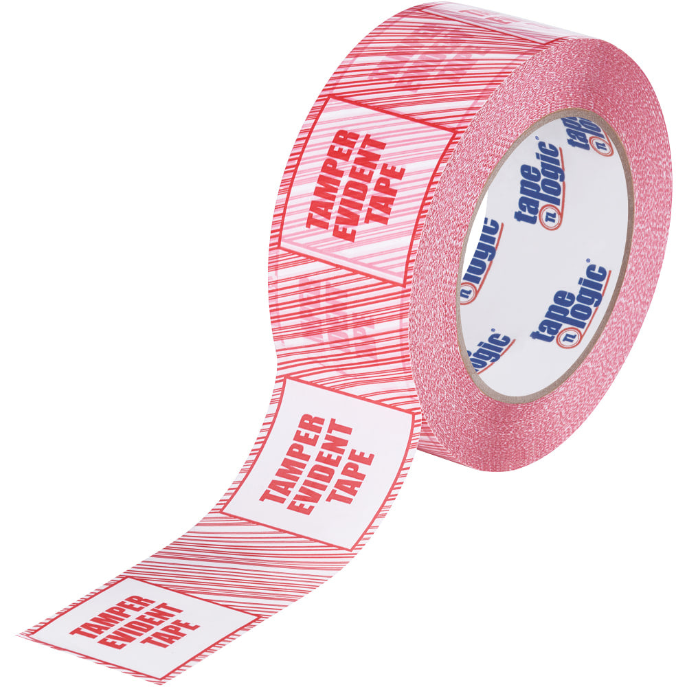 Tape Logic Tamper Evident Security Tape, 2in x 110 Yd., Red/White, Case Of 6 Rolls