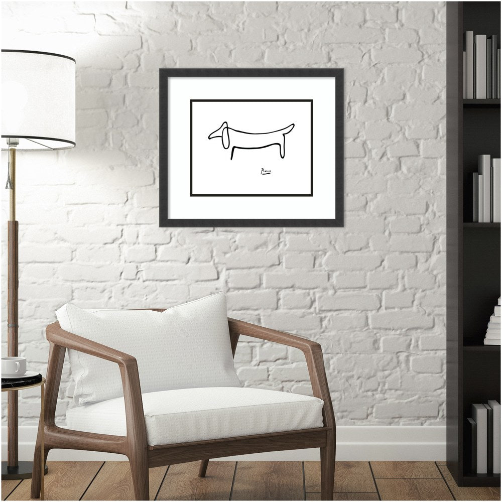 Amanti Art Le Chien (The Dog) by Pablo Picasso Wood Framed Wall Art Print, 22inW x 19inH, Black