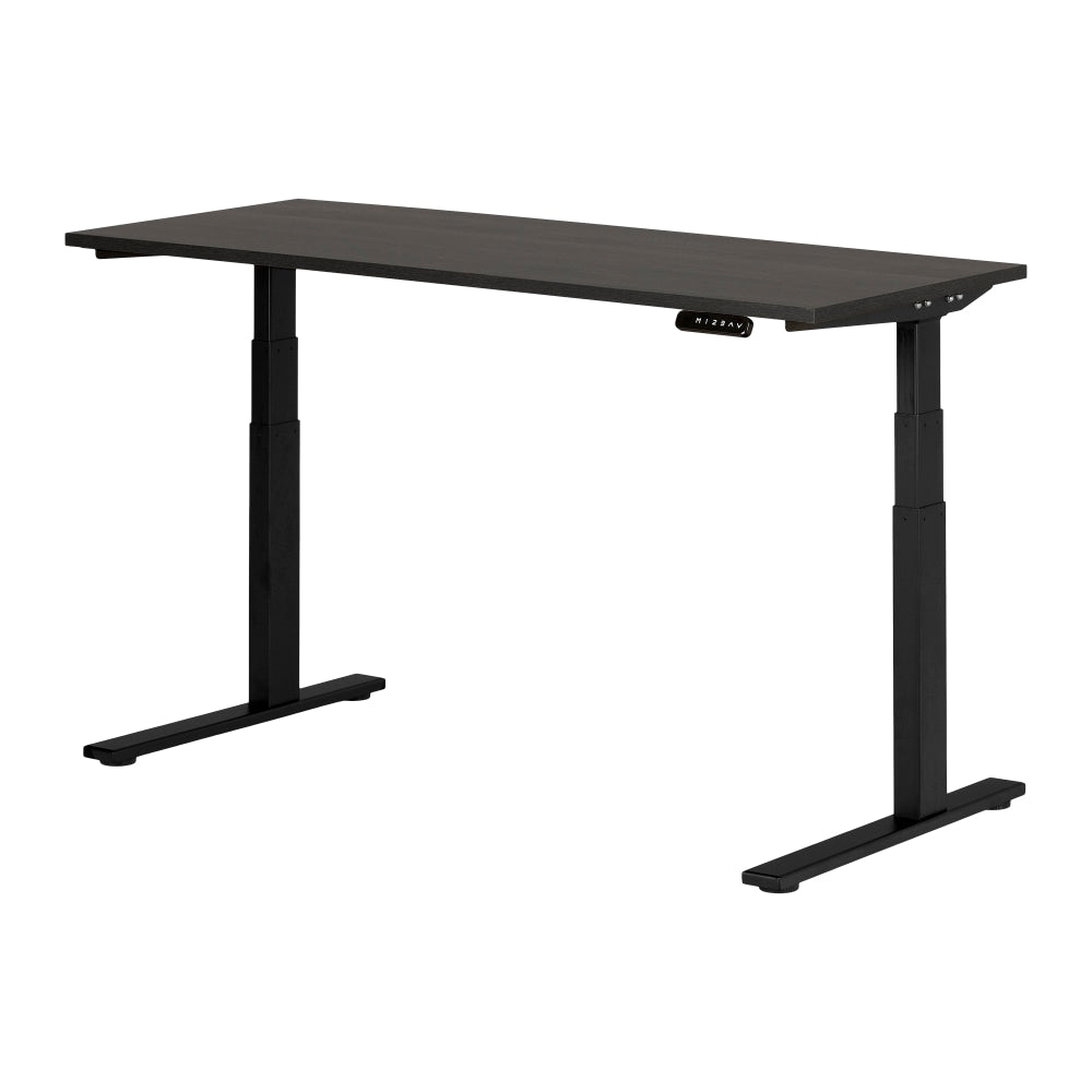 South Shore Ezra Electric Adjustable-Height Standing Desk, 48-3/4inH x 59-1/2inW x 27-1/2inD, Gray Oak/Matte Black