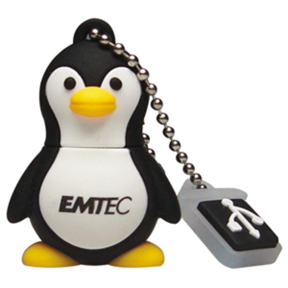 Emtec Animal Design USB 2.0 Flash Drive, 4GB, Penguin