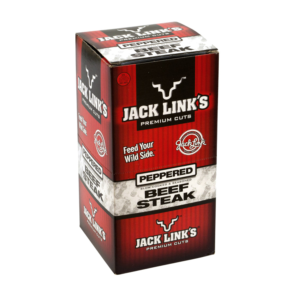 Jack Links Beef Steak, Peppered, 1 Oz, Pack Of 12