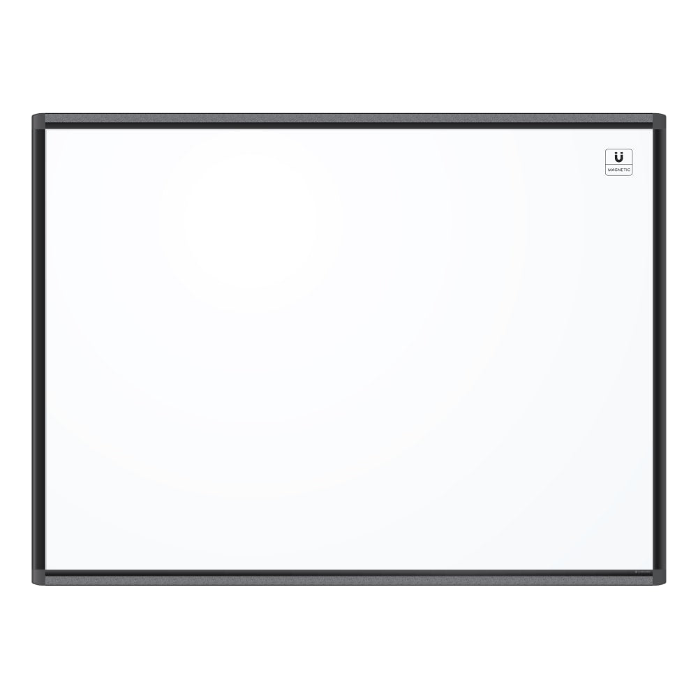 U Brands PINIT Magnetic Dry-Erase Board, 47in x 35in, White, Black Aluminum Frame