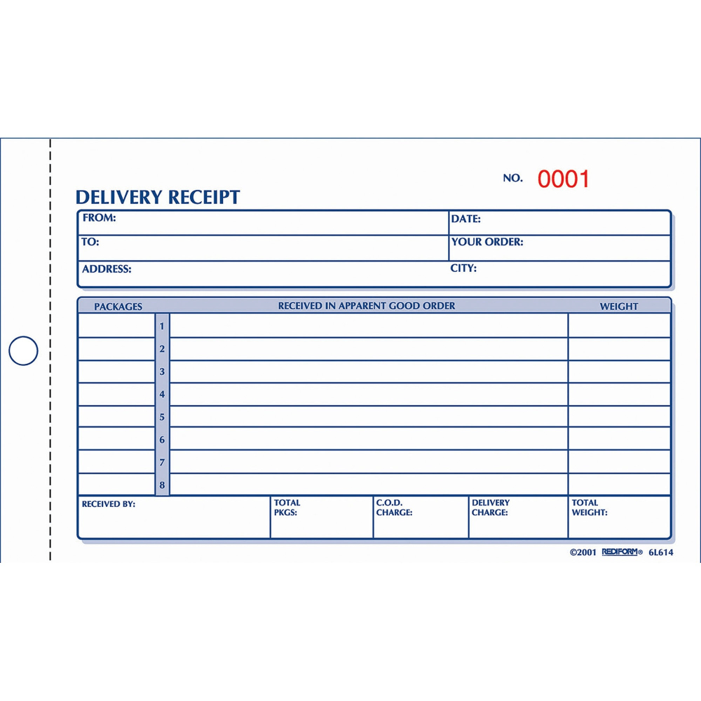 Rediform Delivery Receipt Book, 2-Part