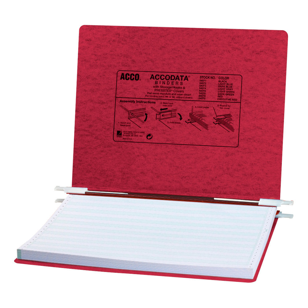 Wilson Jones Presstex Data Binder With Retractable Hooks, 60% Recycled, Executive Red