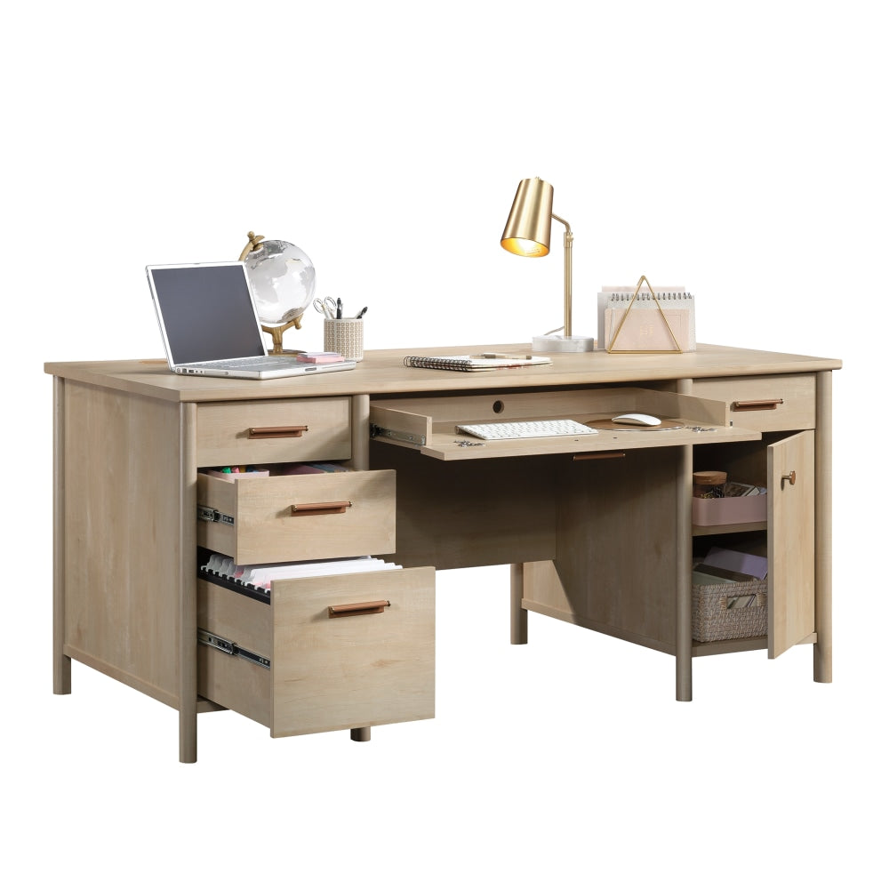 Sauder Whitaker Point 66inW Executive Computer Desk, Natural Maple