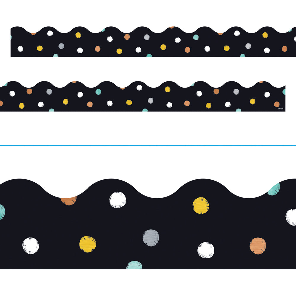 TREND I &hearts; Metal Dots on Black Terrific Trimmers, 39 Feet Per Pack, 6 Packs