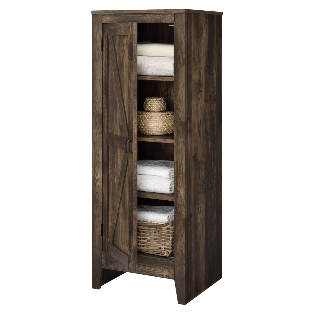 Ameriwood Home Farmington Storage Cabinet, 47-13/16inH x 17-1/4inW x 15-13/16inD, Brown