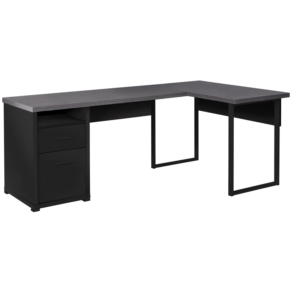 Monarch Specialties Megan 79inW Computer Desk, Black/Gray