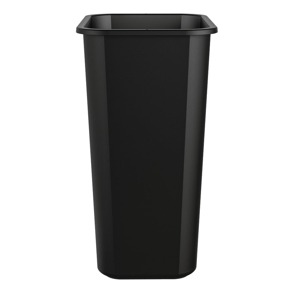 Suncast Commercial Desk-Side Rectangular Resin Trash Can, 10 Gallons, Black, Box Of 12