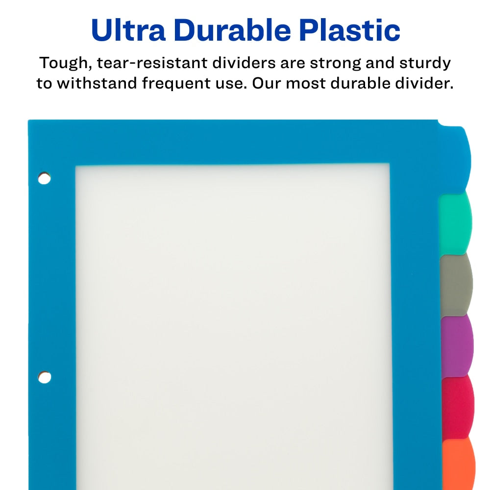 Avery Big Tab Ultralast Plastic Dividers, 8-Tab, Multicolor